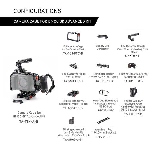 Kit de Jaula Avanzada Tilta para Blackmagic Design Cinema Camera 6K