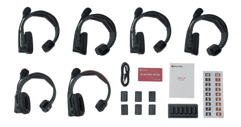 Hollyland Solidcom SE Global 6S 6-Person Full-Duplex Single-Ear Noise-Canceling Headset Intercom System (2.4 GHz)